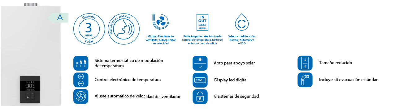 Características Calentador Estanco Low NOX Zeus3