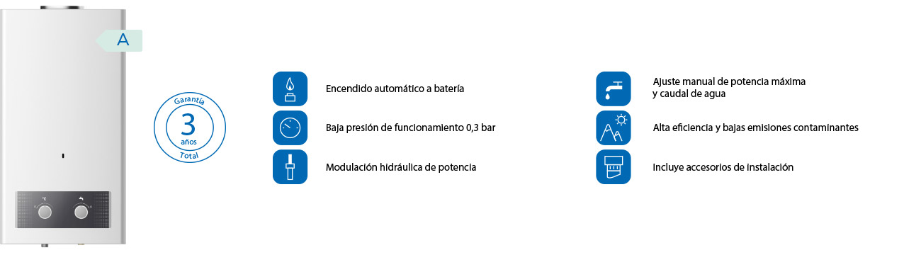 Características de Calentador Atmosférico Apolo Características de Calentador Atmosférico Apolo